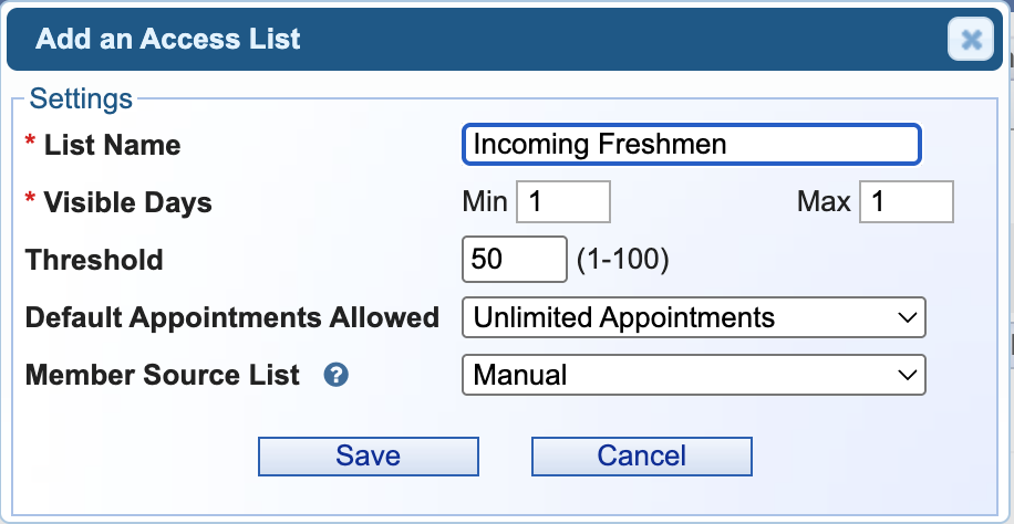 Add Access List