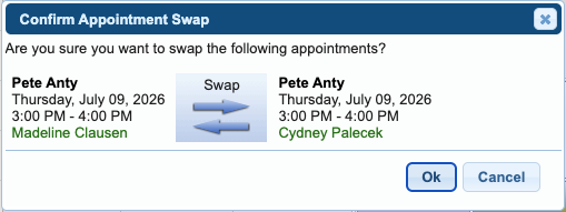 Swapping appointments