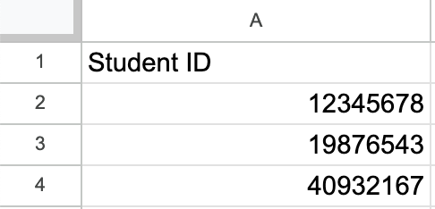 Student ID option